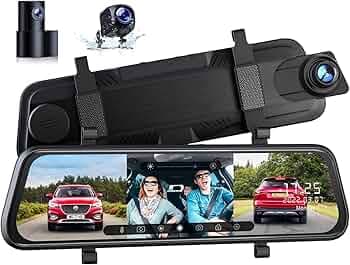 AUTO SNAP Dual Dash cam 10 Inch IPS Touch Screen Front Rear Reverse Camera Night Vision 3WAY DVR Rear View Loop Recording G-Sensor Parking