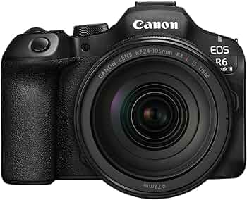 Canon EOS R6 Mark III with RF 24-105mm USM Lens | 32.5MP Full-Frame | 7K Video | Advanced Autofocus | Open gate| Dual Aspect Recording | Log 2 | Type A HDMI