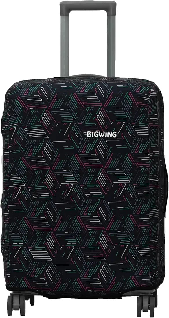 BIGWING Protective Cover in Polyester Fabric with Abstract Print for | 20' Inch 55 cm Small Size | Hard Luggage Trolley Bag Cover (Fits Only On Fiber - Plastic Trolley Bag)