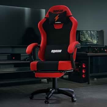 DROGO Aura Ergonomic Gaming Chair with Premium PU Leather Fabric, Linkage Armrest, Adjustable Neck & Lumbar Pillow | Computer Chair for Study | Office Chairs for Work from Home with Recline (Red)