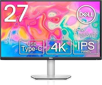 Dell S2722QC 27-inch 4K UHD 3840 x 2160 60Hz Monitor, 8MS Grey-to-Grey Response Time (Normal Mode), Built-in Dual 3W Integrated Speakers, 1.07 Billion Colors, Platinum Silver (Latest Model)