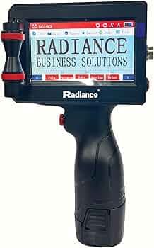 Radiance 12.7mm Handheld TIJ Thermal Inkjet Printer ABS Body with Premium Solvent Ink Cartridge., Black