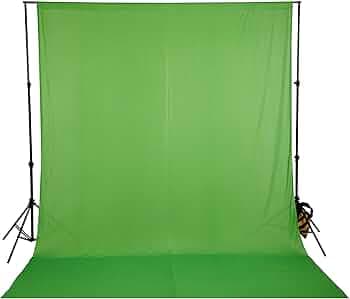 Amazon Basics Professional Green Screen Backdrop Cloth (8x12 ft) | Suitable for Photography, Photoshoot, Product Photography, Live Streaming, Zoom Meetings, VFX Editing | Pack of 1 (Green)