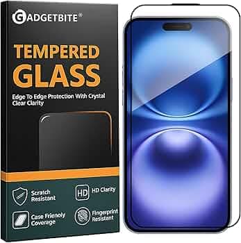 GadgetBite Military-Grade Tempered Glass Screen Protector Compatible With iPhone 16 / iPhone 16E – Edge-to-Edge Full Coverage, Scratch & Shock Resistant, Ultra Clear, Anti-Fingerprint