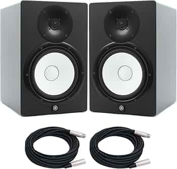 YAMAHA Hs8-Combo-Amz-1 XLR Studio Woofer Monitor Pair, Black