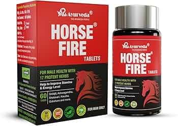Horse Fire Tablets for Men| Ayurvedic Medicine - For Stamina, Muscle Growth, Immunity & Overall Wellbeing| Horse Fire Tablet (Pack of 60)