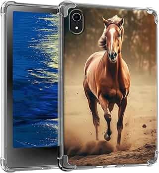 Clear Case for iPad 10th Generation 10.9 inch (2023/2022 Release) Slim Lightweight Soft TPU Transparent Silicone Protective Back Cover Case for iPad 10th Generation 10.9", Running Horses