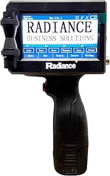 Radiance Business Solutions ABS Lite Handheld TIJ Printer – 12.7mm Portable Batch Coding Machine – Lightweight Ergonomic Design with 4.3 Inch Touchscreen – for Expiry Date, MRP, Logos & QR Codes
