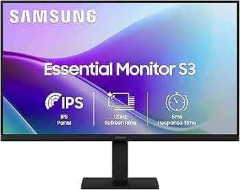 Samsung 27" (68.5 cm) 120hz Flat Monitor|IPS Panel|FHD 1080p (1920 x 1080)|120 Hz|5 ms|Dual HDMI Ports (2EA)|Super Slim Borderless Design|Game Mode|Eye Saver Mode|Wall Mountable|LS27F320GAWXXL|Black