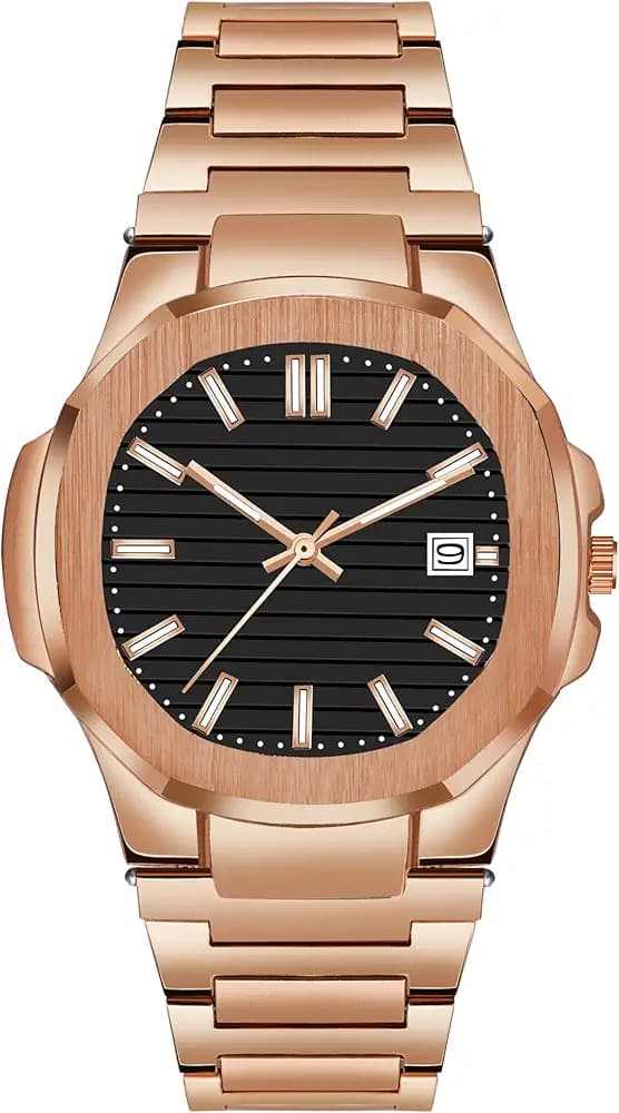 Shocknshop Silver Stainless Steel Analog Square Dial Date Display Wrist Watch for Men -PGNI85