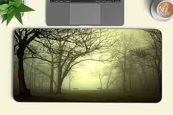 Gadgets WRAP Extra Large 12x32inch Mouse Pad Desk Mat Anti-Slip Base Spill-Resistant for Laptop, MacBook, Gaming Computer - Misty Woodland