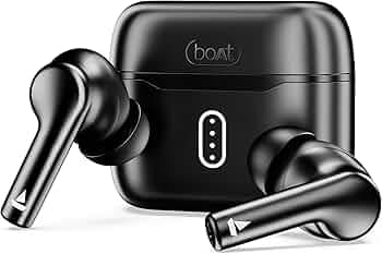 Boat Airdopes 141 Pro Buds, 13mm Drivers, Metallic Finish, 60HRS Battery, 4Mics ENx, Fast Charge, IPX5, v5.3 Bluetooth TWS in Ear Earbuds Wireless Earphones with mic (Obsidian Black)