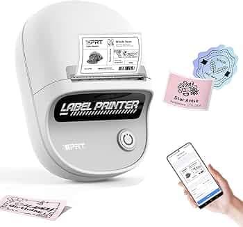 iDPRT Portable Bluetooth Thermal Printer Machine for Label Printing, 2 Inch Bluetooth Barcode Label Sticker Printers, Small Thermal Label Maker for Price tag, Business, Home Use, Inkless and Compact