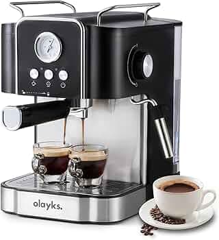 Espresso Machine with 20 Bars, Professional Espresso Coffee Maker with Milk Frother for Milk, Cappuccino, Espresso Coffee Maker with Removable 1.8L Water Tank,