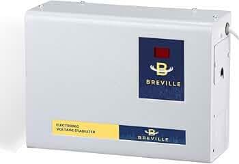 Breville 4kVA Double Booster Digital Voltage Stabilizer Upto 1.5 Ton AC | 90V–285V | Digital Display | Low & High Voltage Protection for Inverter, Split & Window AC | 3-Year Warranty (Grey)