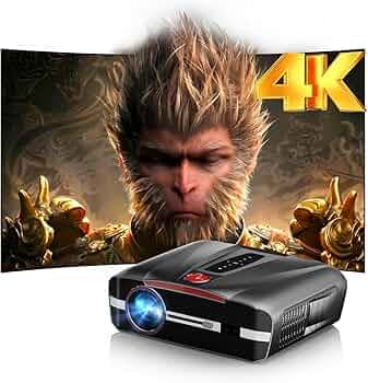 4K projector with wifi and Bluetooth, 1800 ANSI 4k daytime running light