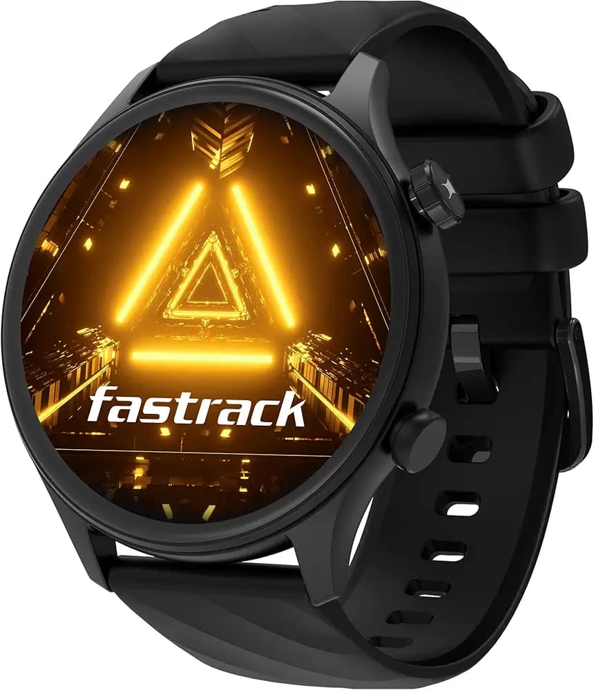 Fastrack Optimus 2 Pro Smart Watch,1.43'' AMOLED Display, Advanced Blazing Fast UI, AOD, Metal Case, IP68 Water & Dust Resistant, Single Sync BT Calling, Working Crown Smartwatch for Men & Women