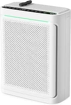 VOOPNU Air Purifiers For Home With Air Quality Display Cover Area Up to 2152 Sq.Ft Equipped with True H13 HEPA Washable Filter Air Cleaner with Fragrance Sponge for Bedroom Dorm Room, DH-JHD08(White)