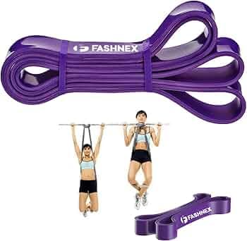 FASHNEX Resistance Bands, Pull Up Assist Exercise Band, Body Stretching, Powerlifting, Home Workout, Fitness Training Loop Bands for Unisex Purple (35-85LBS, Heavy))(Material: Rubber)