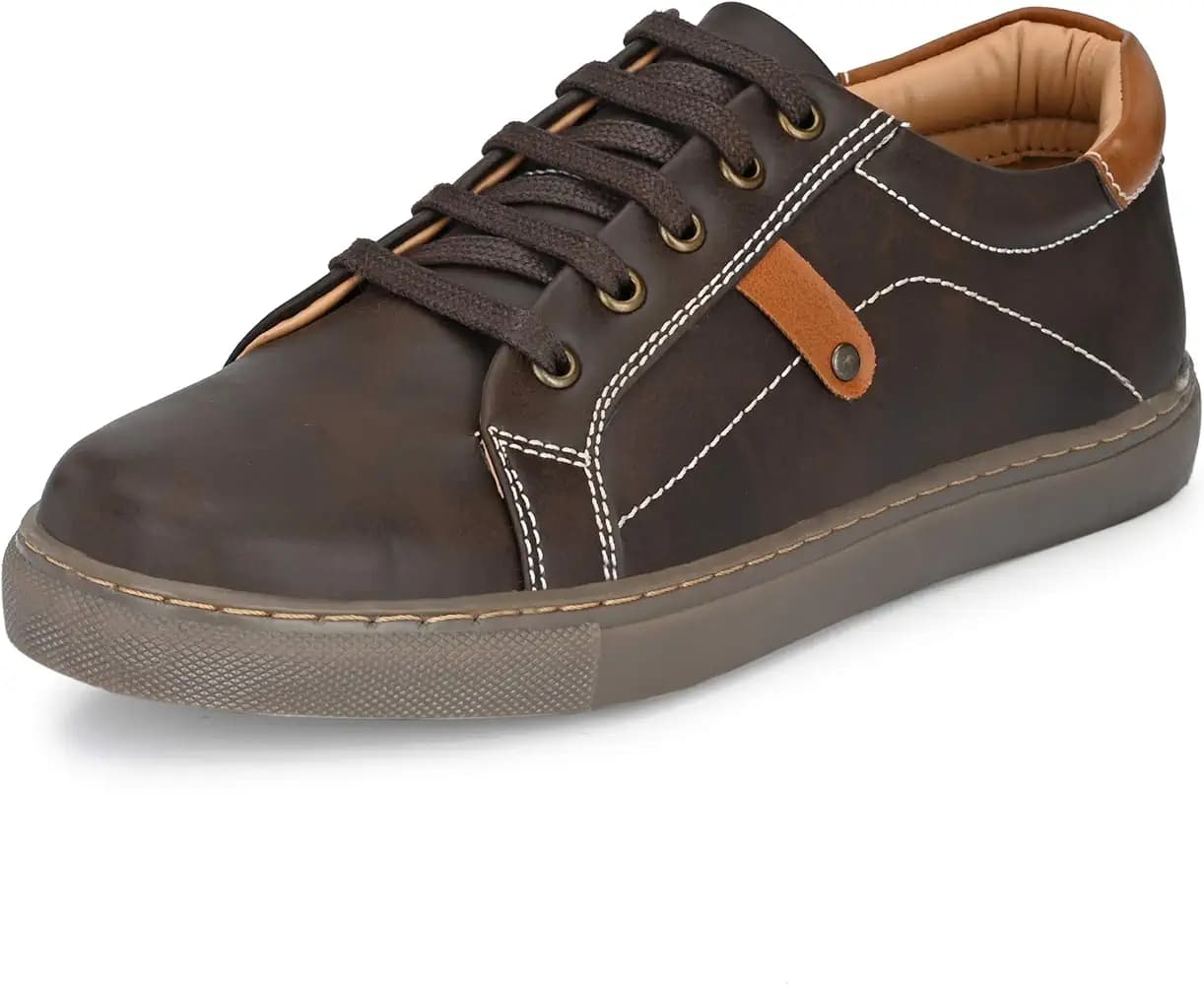 Centrino Casual Sneakers for Men | Stylish Lace-Up Sneakers with Cushioned Insole | Comfortable Walking Shoes with Rounded Front & Anti-Skid Sole (4457)