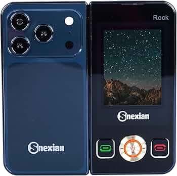 Snexian All-New Rock FOLD MINI Dual Display |Keypad Mobile| with 2.8" and 2.4" Big Display |Flip|Fold|BT Dialer| Voice Changer |Auto Call Recording|Big Battery| FM |Camera| Feature Phone | Blue