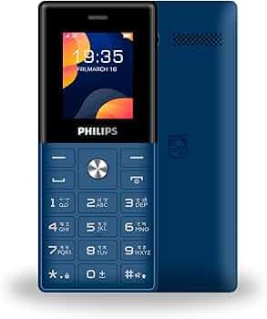 Philips All-New E2112 Sleek & Stylish |Keypad Mobile with 1.77" Screen|2500 MAH Battery | 2030mm Speaker| Wireless FM | Bright Torch| Digital Camera|Blue