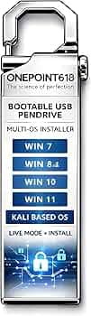 Bootable USB Pendrive for OS Installation | Windows 7, 8.1, 10 & 11 Compatible | System Repair & Recovery Flash Drive for Laptop & Desktop | with Live Kali Linux