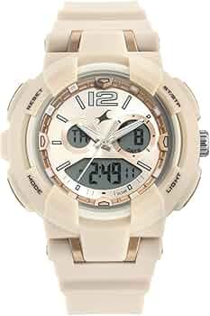 Fastrack Street Line Quartz Digital Analog Digital Off White Dial Off White Polyurethane Strap Watch for Girls - NR68016PP03