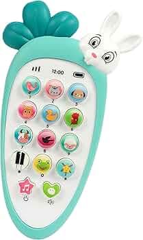 Toyshine Cell Phone Baby Toy for Toddlers and Young Children with 14 Unique Buttons and Functions Musical Melodies Animal Sounds and Number Learning Intelligent Phone Toy for Kids 4+ Green