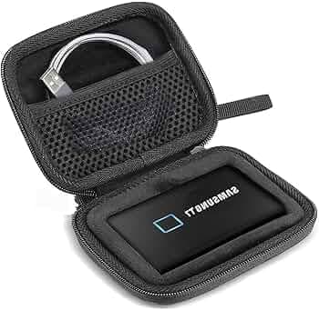 UNIGEAR SSD Case Cover Compatible for Samsung T7 / T7 Touch Portable SSD, Shockproof Storage Travel Organizer for T7 Touch 500GB 1TB 2TB (Only Case) Black