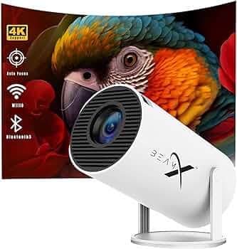 Vision Pro Smart Android Projector | Native 720p HD, 4K Support | Dual WiFi, Bluetooth | Auto Keystone | 1GB RAM 8GB Storage | Netflix Prime Hotstar | 6500 Lumens Portable Home Theater Projector