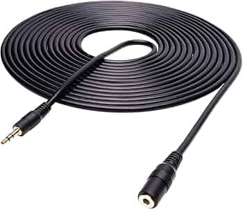 Movo MC20 20-foot (6m) TRS Female 3.5mm to TRS Male 3.5mm Extension Cable for Camera/Video Microphones (fits Rode, Takstar, Audio-Technica, Canon, Nikon)-Black