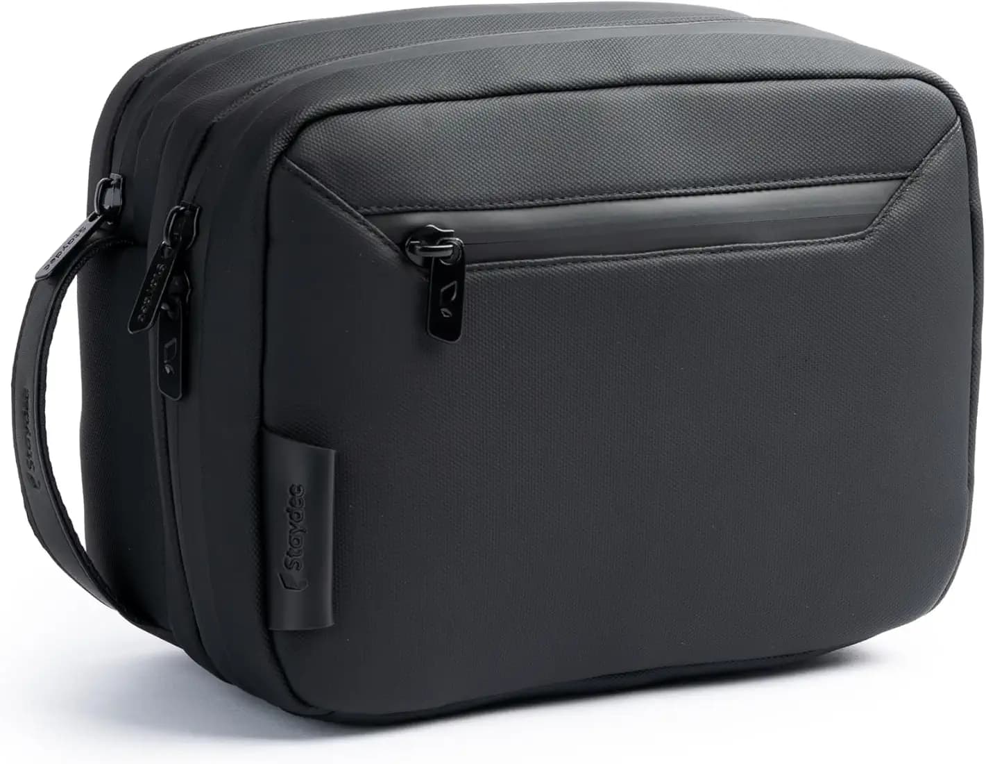 TechMate Tech Pouch Organizer | Gadget Organizer for Travel | Tech Accessories Pouch for Gadget, Hard Disk, Charger with Multiple Pockets | Water-Resistant | Pro Black with Loop Handle