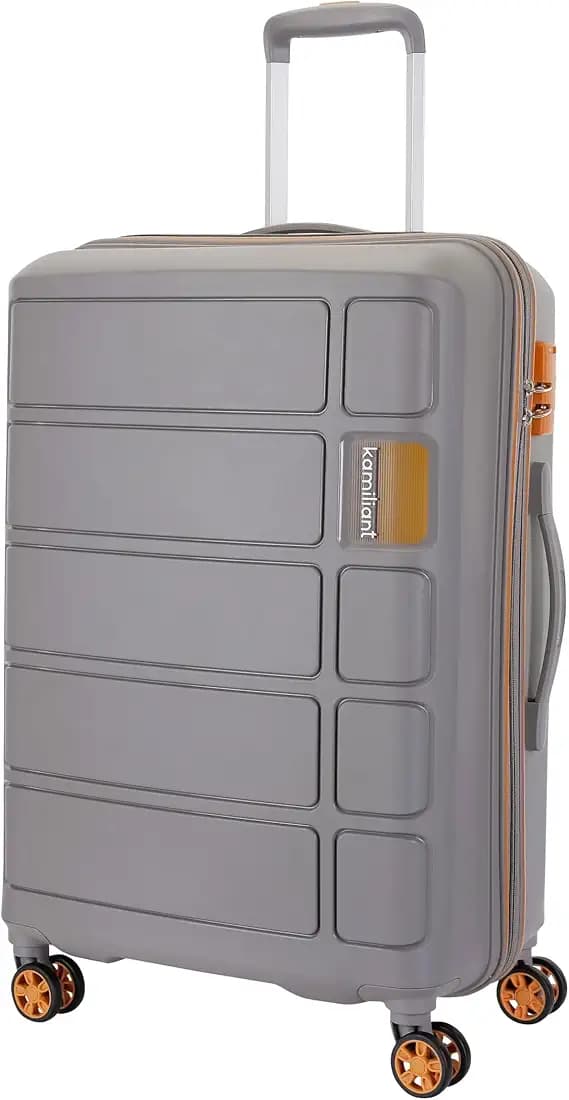 Kamiliant American Tourister Large Harrier Zing 78 Cms Check-in (PP) Hard Sided 8 Wheels Spinner Luggage/Suitcase/Trolley Bag (Light Grey) (Double Wheel), Large