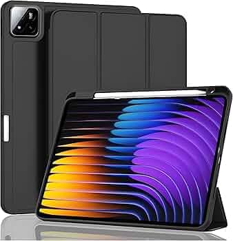 ProElite Cover for Xiaomi Mi Pad 7/7 Pro 11.2 inch Cover, Soft Flexible Flip Case Cover with Pen Holder for Xiaomi Pad 7/7 Pro 11.2 inch, Support Auto Sleep Wake, [Recoil Series] - Black