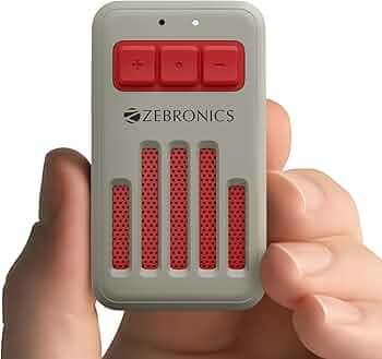 ZEBRONICS Clipper, 4 Watts, Wearable Bluetooth Speaker with Mic, Magnetic Clip-On, Upto 20 Hours Playback, Bluetooth v5.3, Carry Loop, Adventure & Travel Companion, Portable Speaker (Grey + Red)