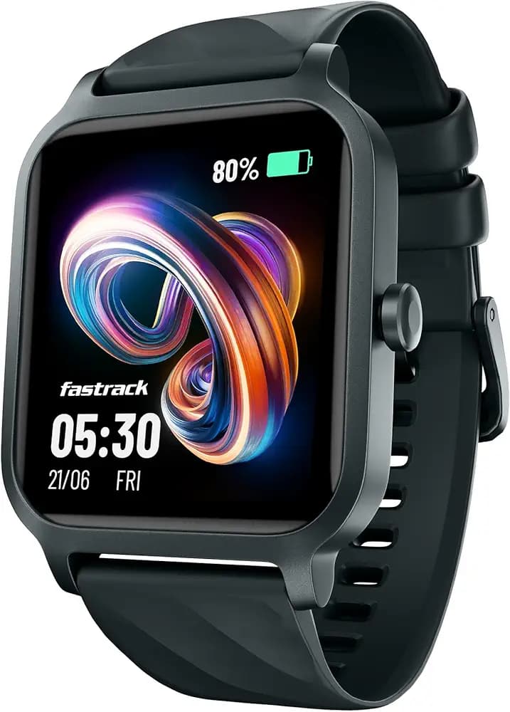 Fastrack FS1 Smart Watch, 1.83'' UltraVU Display, Working Crown,SingleSync BT Calling, Fast Charge, 110+ Sports Mode, 200+ WatchFaces, IP68 Smartwatch, All-Round Health Tracking, Upto 5 Days Battery