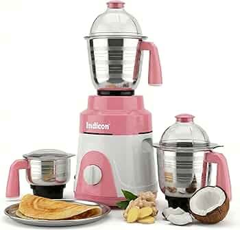 Indicon Jet 1200W Mixer Grinder for Kitchen | Heavy Duty Motor | 3 Stainless Steel Jars | Multi-Speed Control | Dry & Wet Grinding | Home & Commercial Use