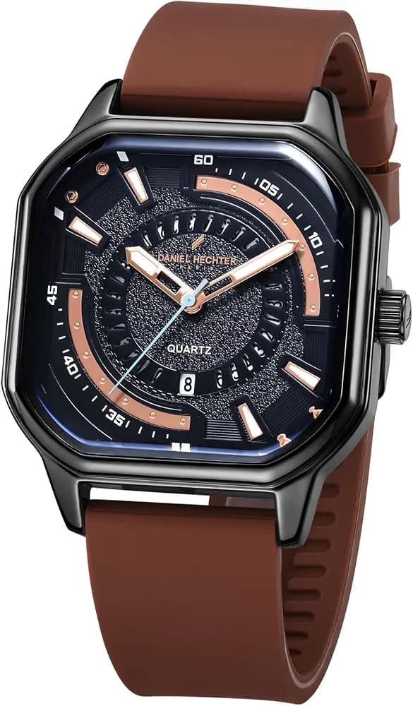 Daniel Hechter Paris Rivoli Collection Modern Analog Watch for Men with Octagon Dial and Silicon Band-DHM1003