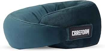 CareFoam Travel Neck Pillow | Premium Memory Foam Neck Pillow for Flight Travel, Car Sleeping | Adjustable Head Rest, Neck Rest Travelling Pillow for Sleeping Head Support