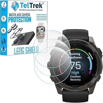 Tempered Glass Screen Protector Compatible With Garmin Fenix 8 (43 mm), Garmin Fenix 8 SE 43mm, Garmin Fenix 8 Solar 43mm & Garmin ForeRunner 165/165 Music,Screen Guard (Pack of 3)