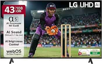 LG 108 cm (43 Inches) UR7500 AI Series 4K Ultra HD (3840 x 2160) Smart webOS LED TV 43UR7500PSC