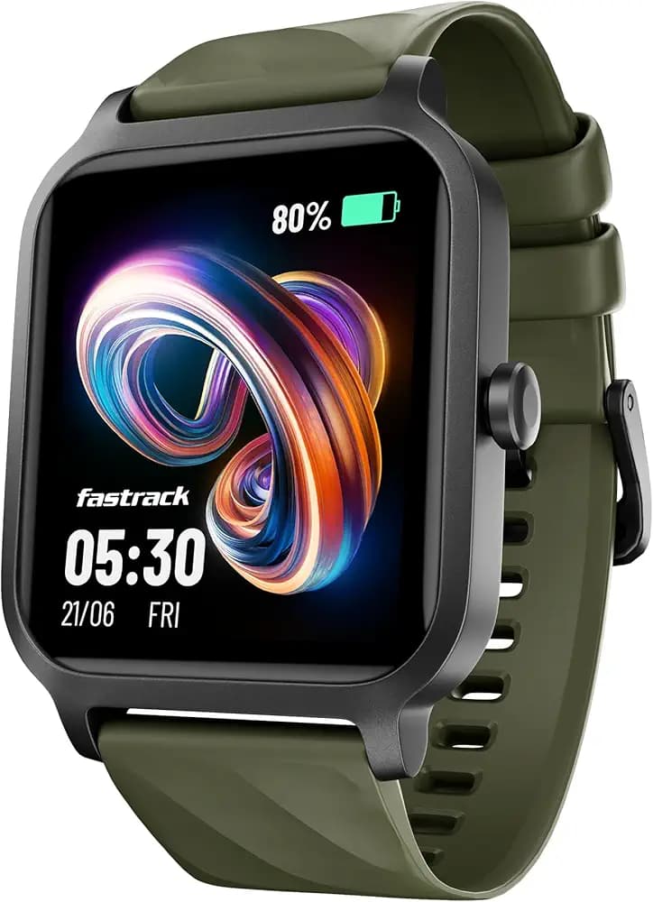Fastrack FS1 Smart Watch, 1.83'' UltraVU Display, Working Crown,SingleSync BT Calling, Fast Charge, 110+ Sports Mode, 200+ WatchFaces, IP68 Smartwatch, All-Round Health Tracking, Upto 5 Days Battery