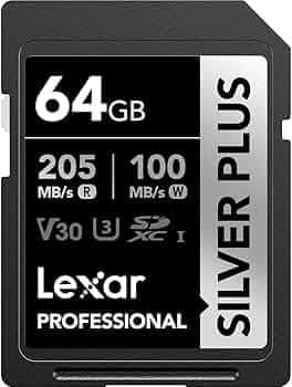Lexar Professional Silver Plus SDXC UHS-I Card 64GB Memory Card