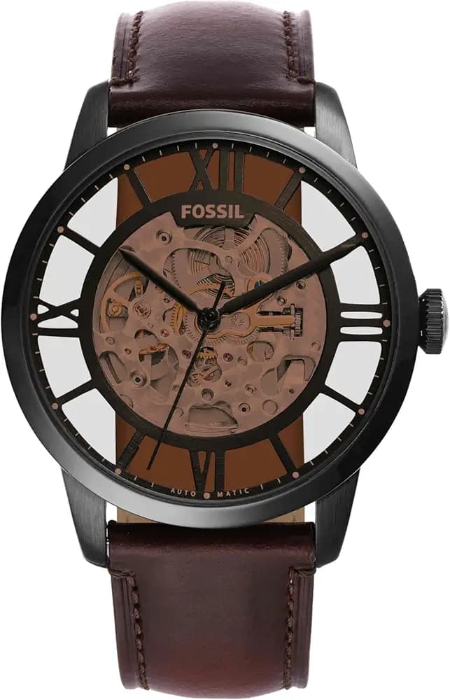 Fossil Analog Brown Dial Men's Leather Band Watch - ME3098
