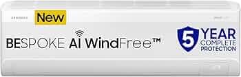 Samsung 1.5 Ton 3 Star Bespoke AI WindFree Inverter Smart Split AC (2026 Model, WiFi, Energy Saving, Voice Control, Powerful Cooling, Digital Inverter, 4 Way swing, 5 Step Convertible, AR60H18D1PWNNA)