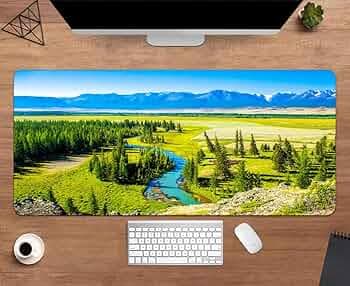 Gadgets WRAP Extended Large 18x36inch Mouse Pad Desk Mat Anti-Slip Base Spill-Resistant for Laptop, MacBook, Gaming Computer - Woodland View