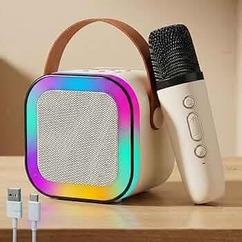 Toy Imagine Rechargeable Karaoke Mic with Speaker | Wireless Mini Portable Bluetooth Mic with RGB LED Lights | Singing Musical Toy & Birthday Gift for Kids, Boys, Girls & Adults