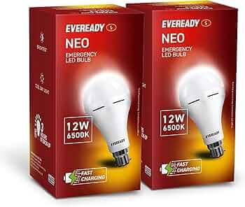 Eveready 12W B22D Emergency Inverter LED Bulb| Cool Day Light (6500K) | Energy Efficient | 4 Hour Battery Backup | Li-on Battery Inside (2)