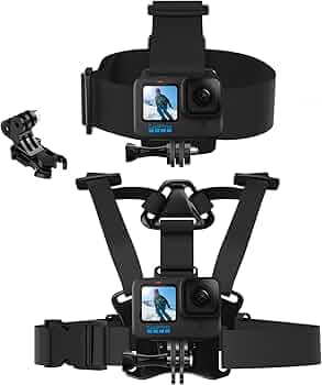 CEUTA Head Mount Strap Chest Mount Harness Chesty Kit Compatible with GoPro Hero 11, 10, 9, 8, 7, 6, 5, 4, Session, 3+, 3, 2, 1, Hero (2018), Fusion, Max, DJI Osmo Action Cameras